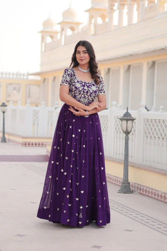 purple faux blooming sequin ready to wear